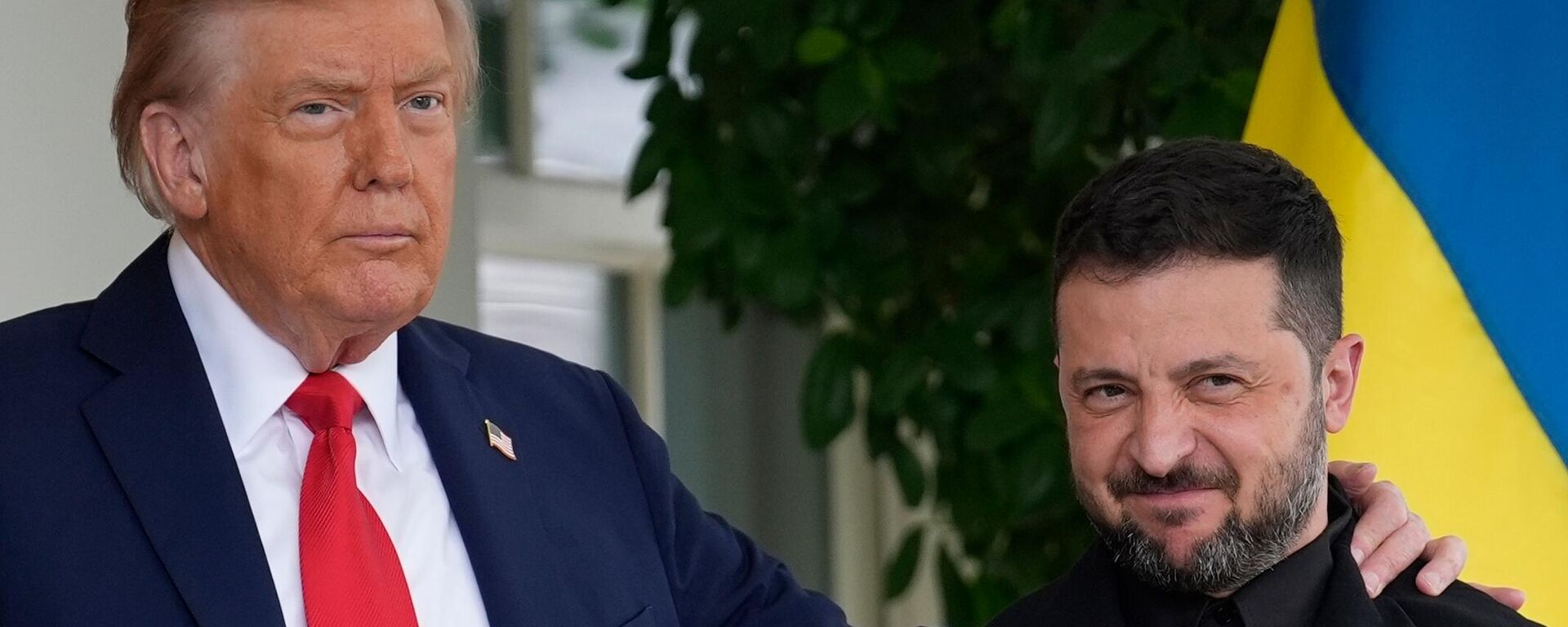 Президент США Дональд Трамп (слева) и Владимир Зеленский - Sputnik Литва, 1920, 19.08.2025