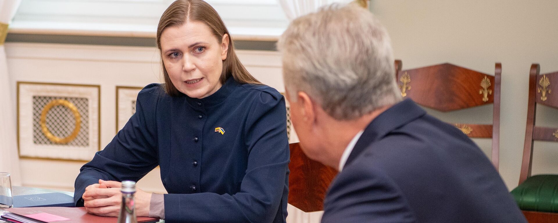 Глава Минобороны Литвы Довиле Шакалене на встрече с президентом Литвы Гитанасом Науседой - Sputnik Литва, 1920, 27.08.2025