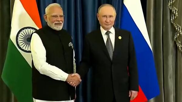 Президент РФ Владимир Путина и премьер-министр Индии Нарендра Моди  - Sputnik Литва