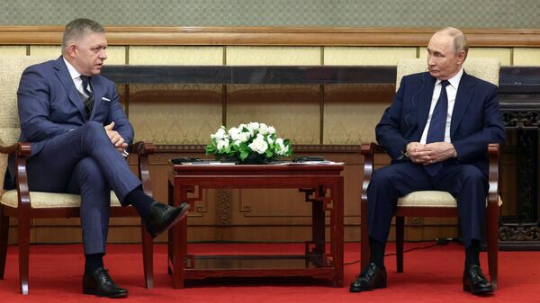 Президент РФ Владимир Путин и председатель правительства Словакии Роберт Фицо - Sputnik Литва