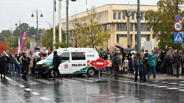 Протест в Литве против передачи Министерства культуры в ведение партии Заря Нямунаса - Sputnik Литва