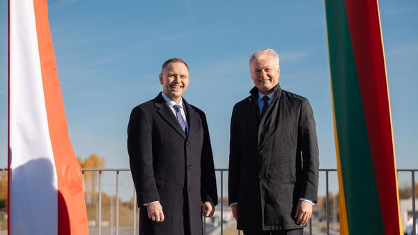 Президент Литвы Гитанас Науседа вместе с президентом Польши Каролем Навроцким - Sputnik Литва