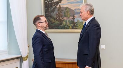 Президент Литвы Гитанас Науседа и кандидат на пост главы Минобороны Робертас Каунас