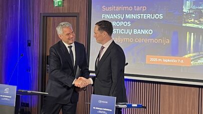 Вице-президент ЕИБ Карл Нехаммер и министр финансов Литвы Криступас Вайтекунас