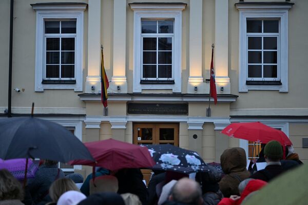 Акцию протеста организовал профсоюз работников образования Литвы. - Sputnik Литва