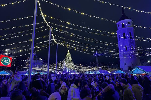 В этом году для главной елки страны был выбран классический образ — на ней зажгли более 450 красных и золотых украшений. - Sputnik Литва