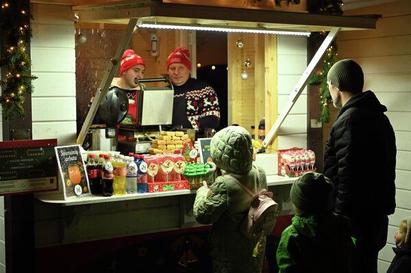 На фото: посетители Рождественского городка. - Sputnik Литва