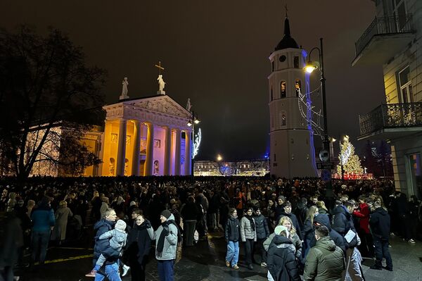 Праздник зажжения главной елки Литвы собрал большое количество людей. - Sputnik Литва