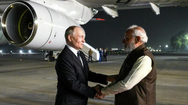 Президент РФ Владимир Путин и премьер-министр Индии Нарендра Моди
 - Sputnik Литва