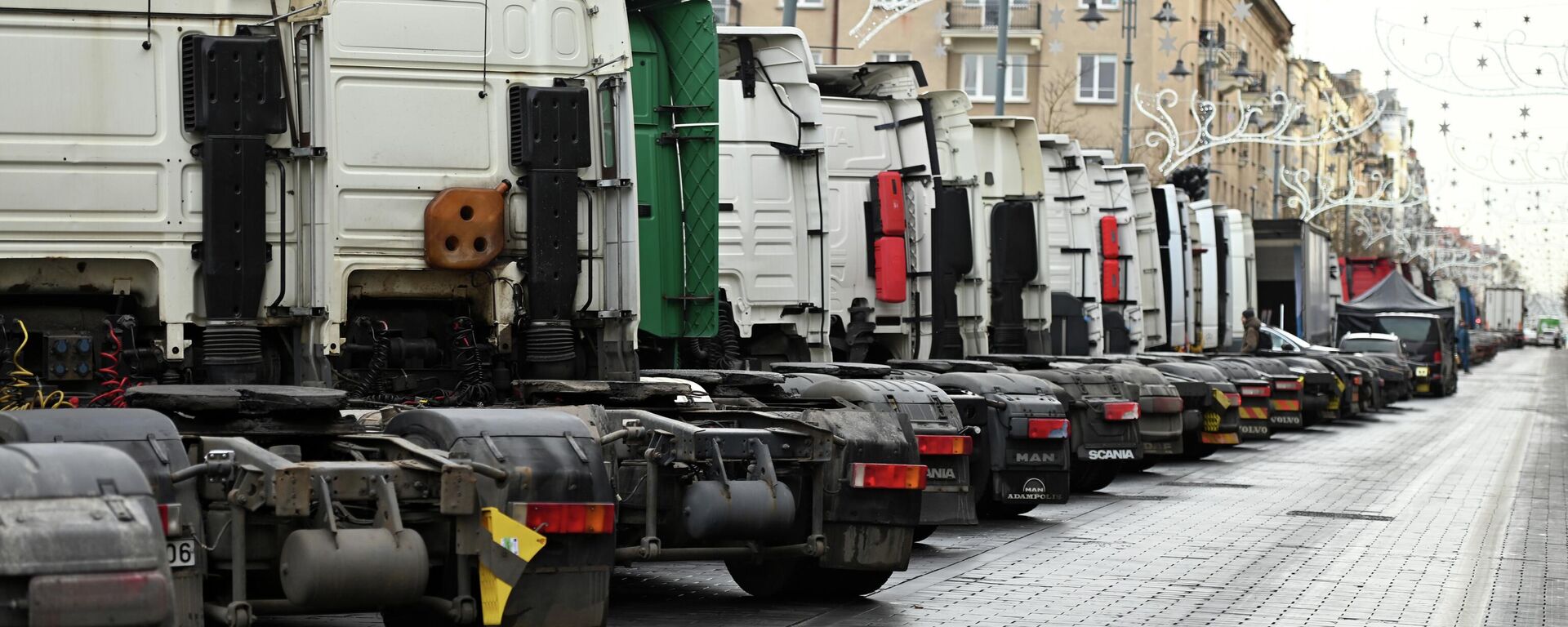 Акция протеста литовских перевозчиков в Вильнюсе - Sputnik Литва, 1920, 14.03.2026