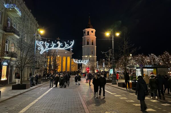 Кроме того, по центру Вильнюса курсировал автобус, украшенный в виде медового пряника, приглашая всех полюбоваться праздничными местами. - Sputnik Литва