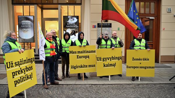 Акция протеста фермеров в Вильнюсе - Sputnik Литва