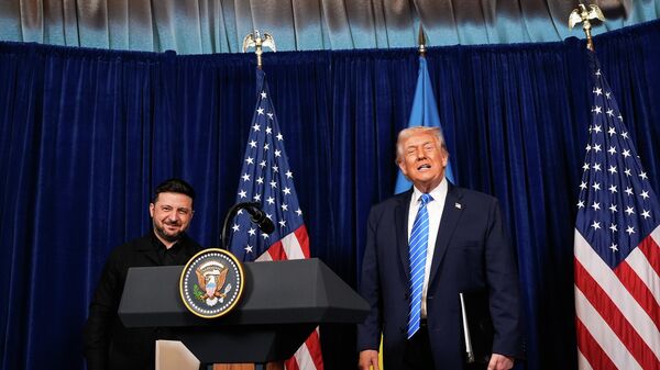 Владимир Зеленский и президент США Дональд Трамп - Sputnik Литва