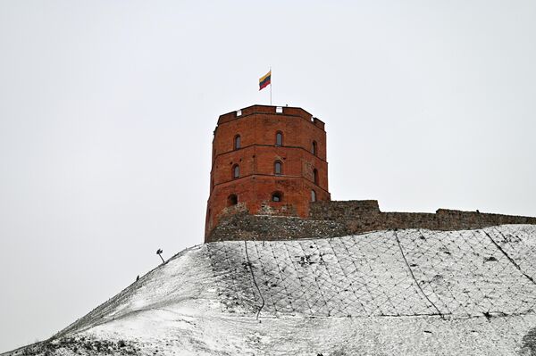 В этот день флаг на башне Гедиминаса традиционно меняется на новый, а старый, отслуживший год, торжественно передается на хранение. - Sputnik Литва
