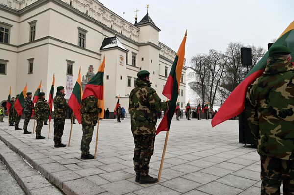 Впервые литовский флаг в нынешнем виде был поднят на башне Гедиминаса в 1919 году. - Sputnik Литва