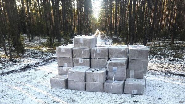 Контрабандные сигареты из Белоруссии в Капчяместисе, архивное фото - Sputnik Литва