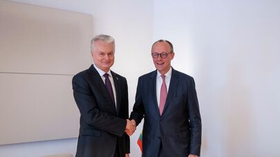 Президент Литвы Гитанас Науседа и канцлер ФРГ Фридрих Мерц (справа)
