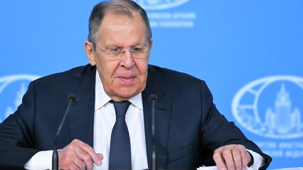 Пресс-конференция министра иностранных дел России Сергея Лаврова - Sputnik Литва