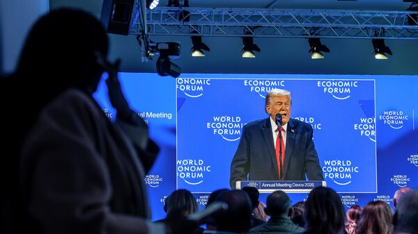 Выступление президента США Дональда Трампа на Всемирном экономическом форуме в Давосе - Sputnik Литва
