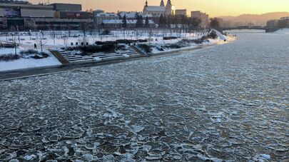 Вид Вильнюса зимой