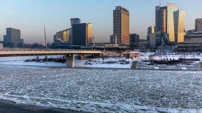 Вид Вильнюса зимой