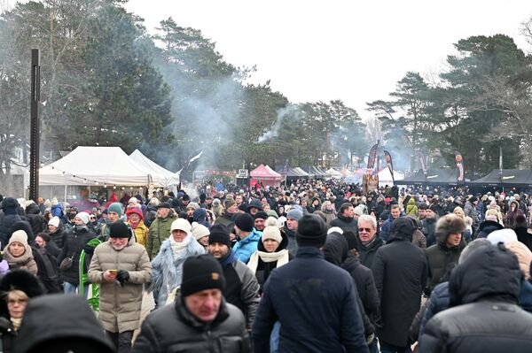 На фото: гости фестиваля корюшки на главной улице Паланги. - Sputnik Литва