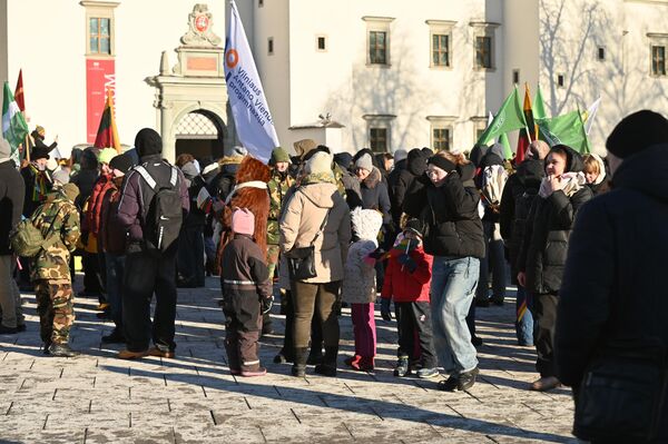В полдень в честь праздника состоялась церемония поднятия флагов трех балтийских государств на площади Симонаса Даукантаса в Вильнюсе. - Sputnik Литва