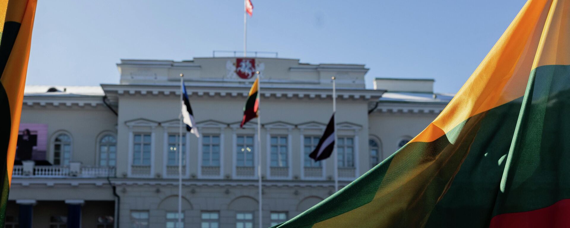 Флаг Литвы на фоне президентского дворца - Sputnik Литва, 1920, 15.04.2026