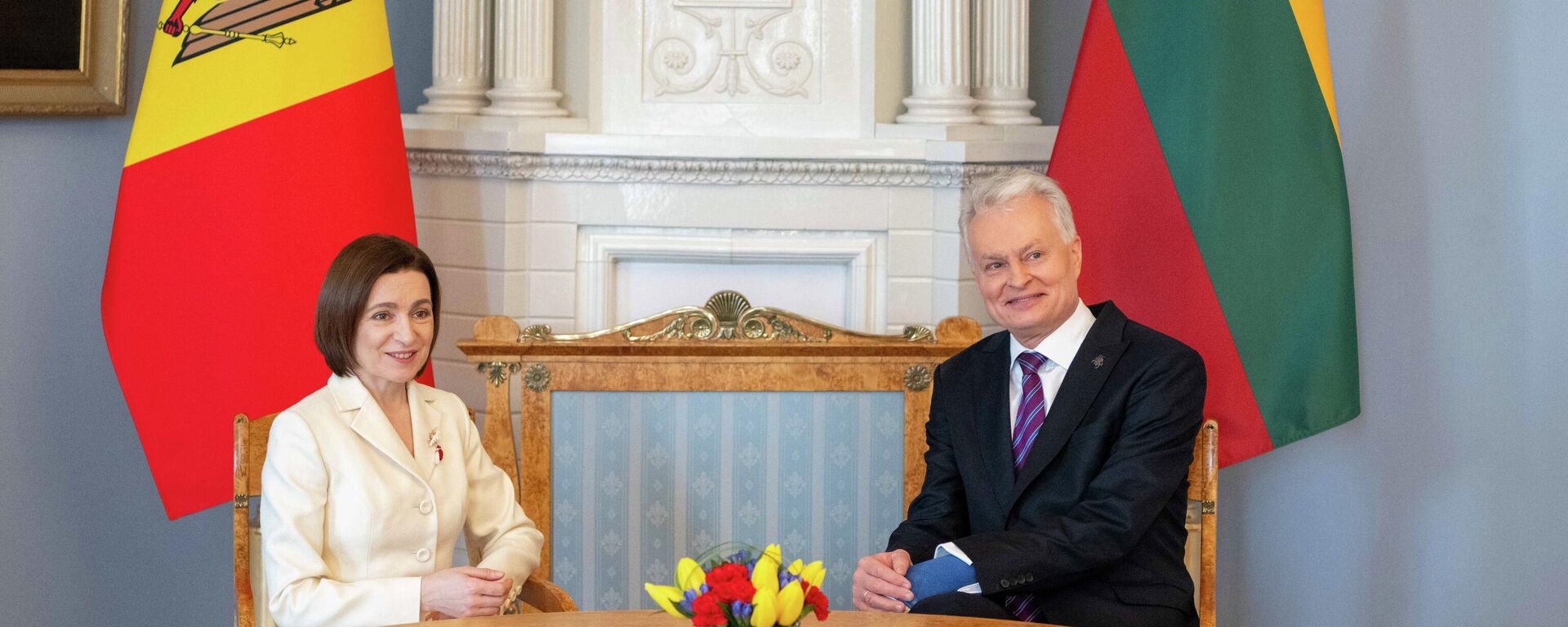 Президент Молдавии Майя Санду и президент Литвы Гитанас Науседа - Sputnik Литва, 1920, 10.03.2026