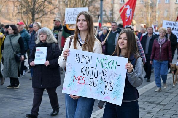По словам организаторов протеста, законопроект о строительстве военного полигона "противоречит международному и национальному праву". - Sputnik Литва