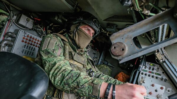 Боевая работа расчёта ЗРК Тор-М2 на Запорожском направлении, архивное фото - Sputnik Литва