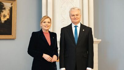 Президент Литвы Гитанас Науседа и председатель Бундестага ФРГ Юлия Клекнер 