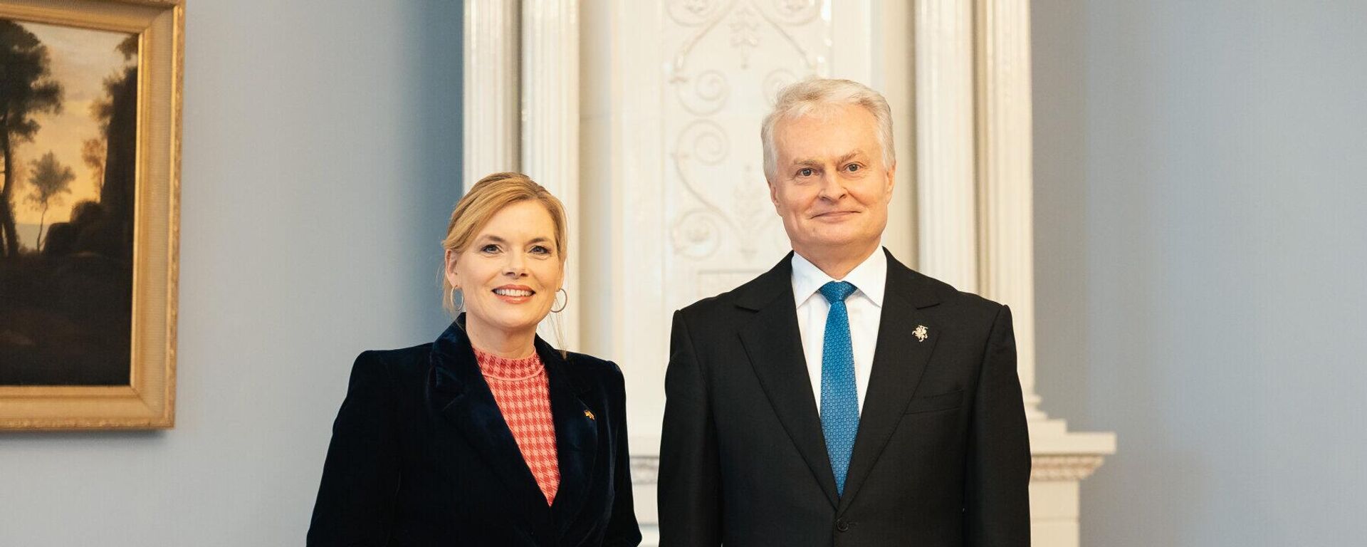 Президент Литвы Гитанас Науседа и председатель Бундестага ФРГ Юлия Клекнер  - Sputnik Литва, 1920, 10.04.2026