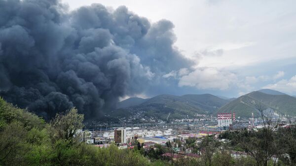 Пожар на морском терминале в Туапсе, архивное фото - Sputnik Литва