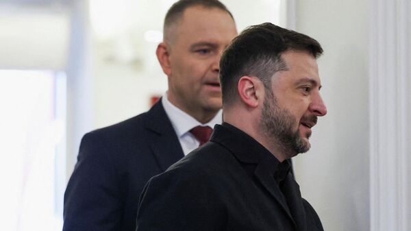 Президент Польши Кароль Навроцкий и Владимир Зеленский - Sputnik Литва
