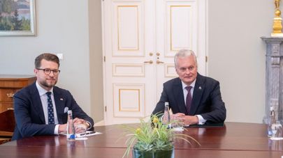 Президент Литвы Гитанас Науседа и кандидат в министры энергетики Лукас Савицкас