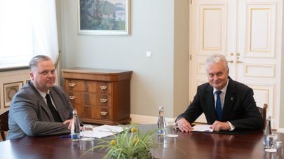 Президент Литвы Гитанас Науседа и кандидат в министры финансов Тауримас Валис