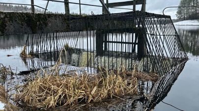 Плотина водоема Юре в Казлу-Рудском самоуправлении Литвы, архивное фото