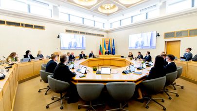 Заседание правительства Литвы во главе с премьером Миндаугасом Синкявичюсом