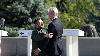 Президент Литвы Гитанас Науседа и Владимир Зеленский в Киеве  