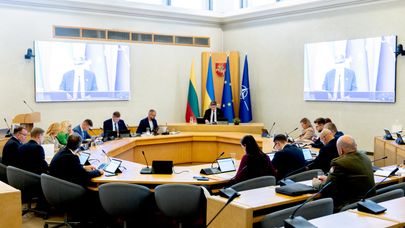 Заседание правительства Литвы во главе с премьером Миндаугасом Синкявичюсом