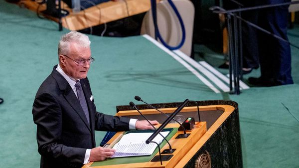 Президент Литвы Гитанас Науседа выступает на Генассамблеи ООН - Sputnik Литва