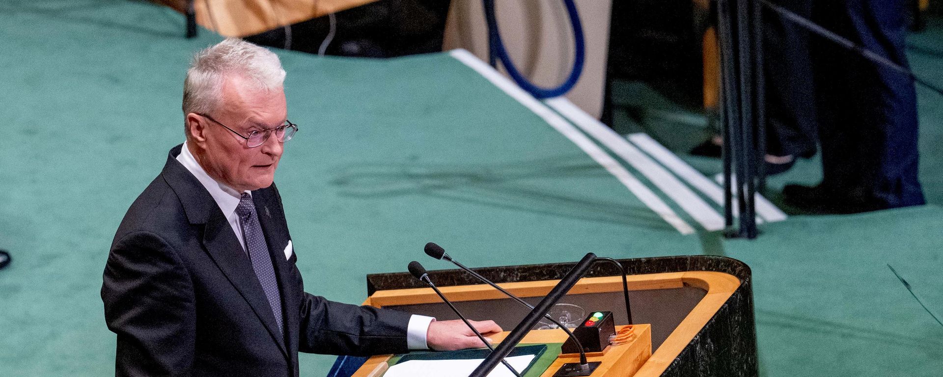 Президент Литвы Гитанас Науседа выступает на Генассамблеи ООН - Sputnik Литва, 1920, 23.09.2026