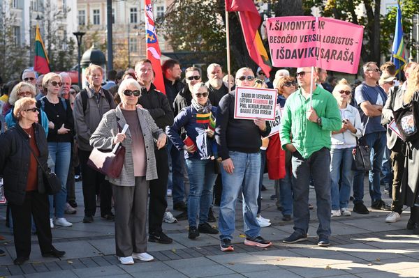 Протест на площади Кудирки организовавшая политическая партия "Национальное единство" требовала более строгой депортации иностранцев, совершивших преступления, закрытия центров трудоустройства мигрантов в зарубежных странах, то есть так называемых внешних сервисных центров, и сокращения общей разрешенной квоты на мигрантов. - Sputnik Литва