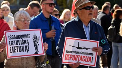 Протесты в Вильнюсе против миграционной политики