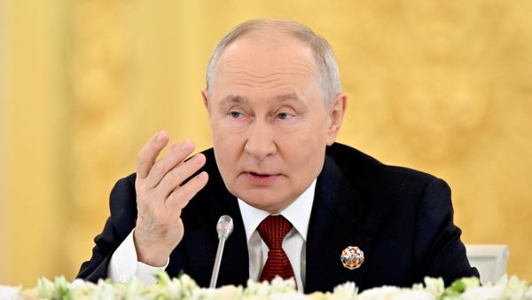 Президент РФ Владимир Путин выступает на пленарном заседании саммита Россия - Африка - Sputnik Литва