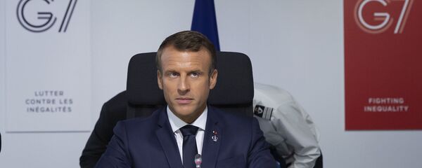 Президент Франции Эммануэль Макрон на саммите G7, 26 августа 2019 года - Sputnik Литва