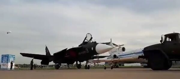 Экспериментальный Су-47 Беркут показали на МАКС-2019 Экспериментальный Су-47 Беркут показали на МАКС-2019 - Sputnik Литва