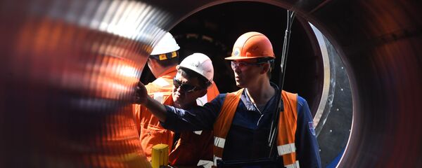 Строительство газопровода Северный поток-2 в Ленинградской области, архивное фото - Sputnik Литва