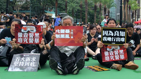Акция протеста в Гонконге  - Sputnik Lietuva